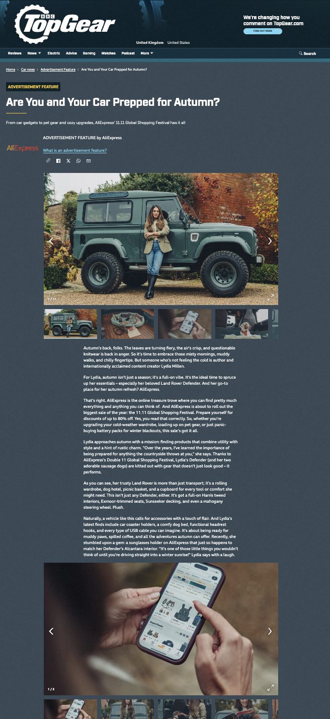 BBC Top Gear collaboration content