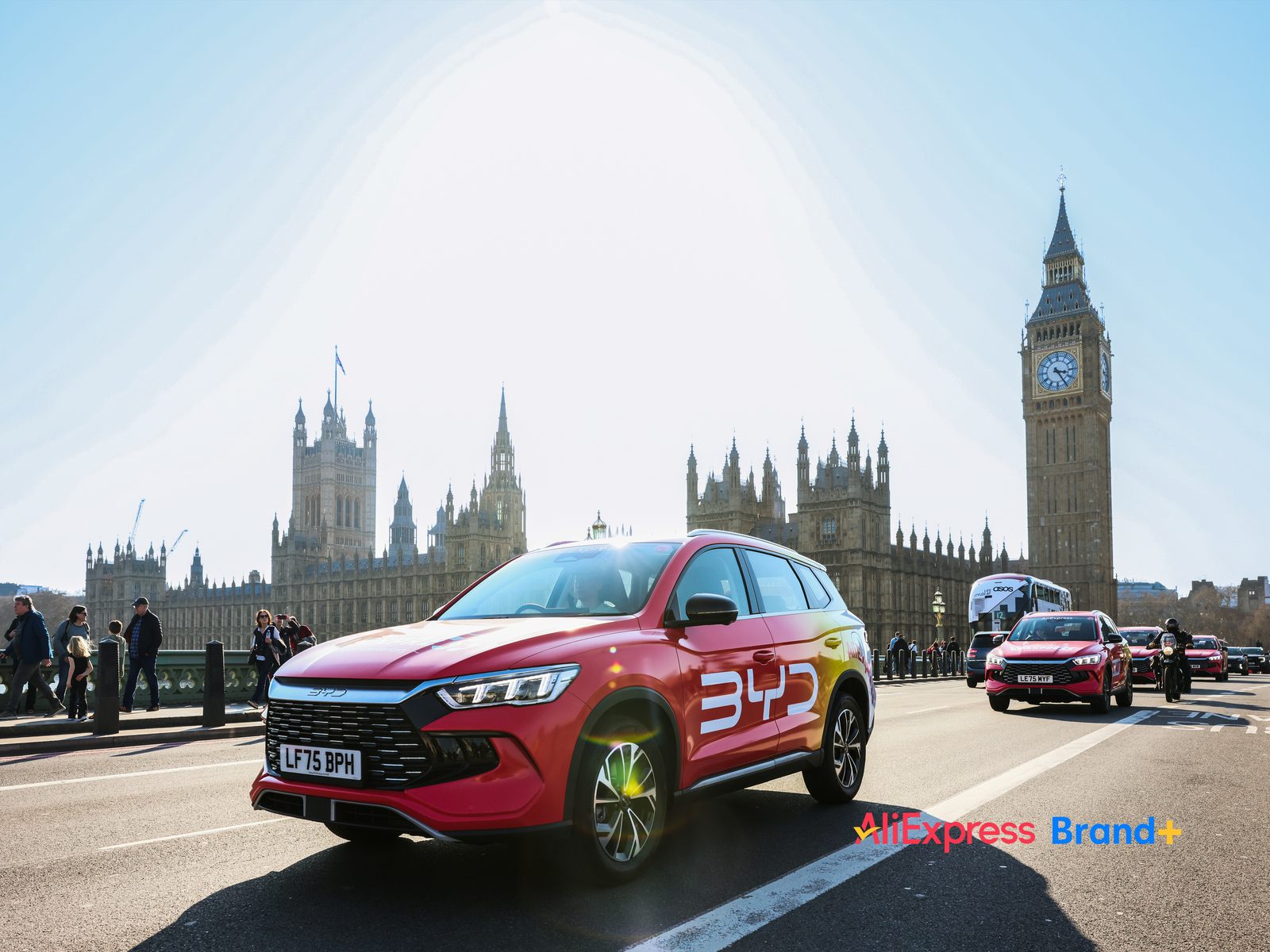 BYD x AliExpress London Parade on Westminster Bridge