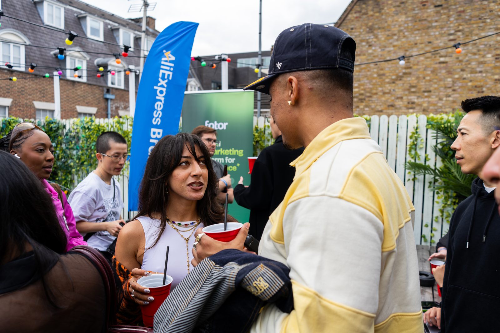 Outdoor social gathering at brand event